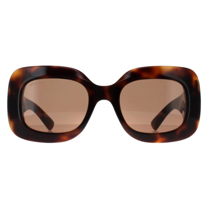 Gucci Vierkant Dames Havana met Zilver Bruin GG1695S