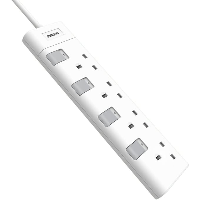 Stekkerdoos 4 Stopcontacten 230V – Philips CHP3140WB/05 – Wit