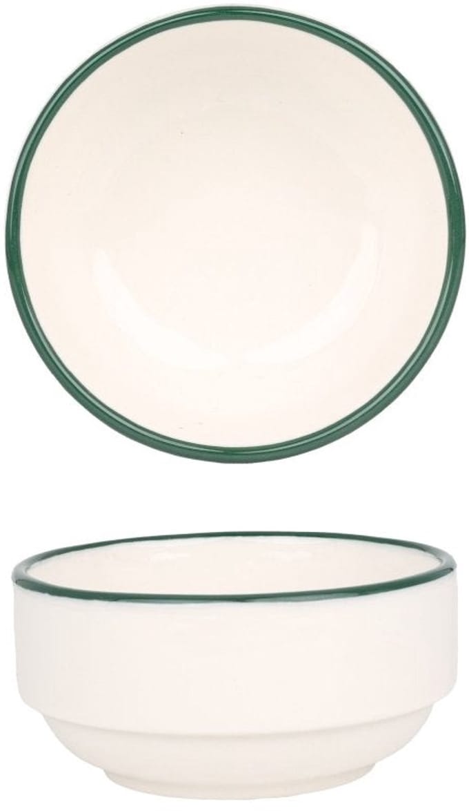 Rinart Serveerschaal - Green Edge - Porselein - 8 cm - set van 2