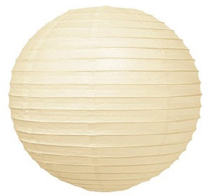 Brandvertragende lampion crème wit 75 cm - brandwerend