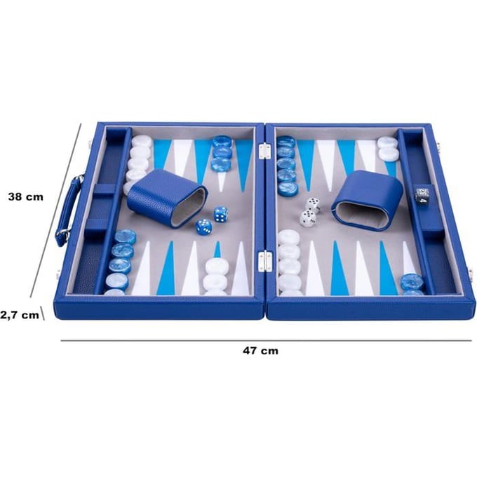Jeu de société - ENGELHART - Backgammon de luxe - 15 pouces - Matériaux de haute qualité - Nacré