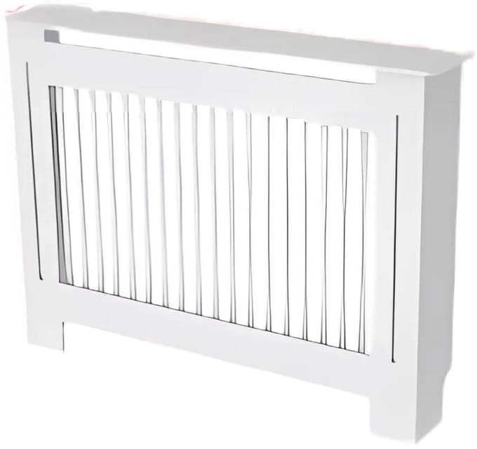 Radiatorombouw - 111x92 cm - Ombouw rooster - Verticale panelen - MDF - Stijlvol - Wit