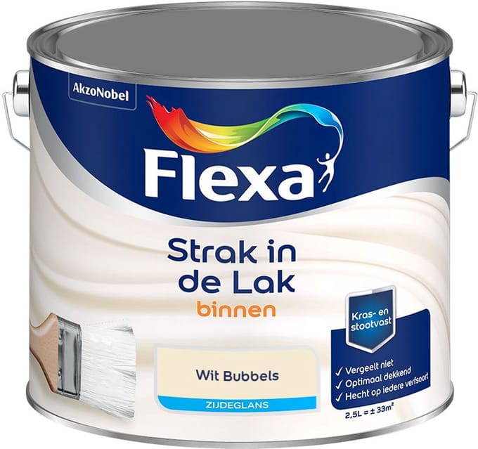 Flexa - Strak In De Lak Binnenlak Zijdeglans - Wit Bubbels - Mengverf - 2,5 L