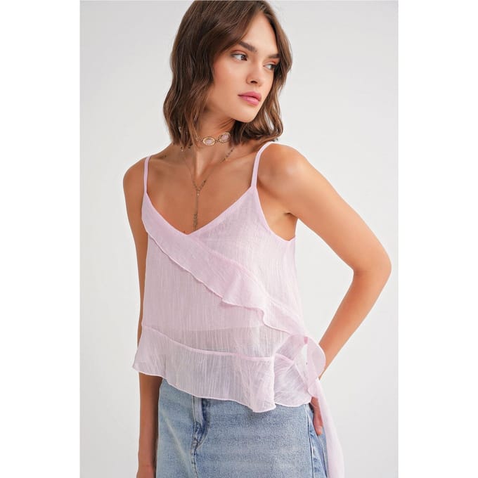 Rimpelige Textuur V-Hals Crop Top