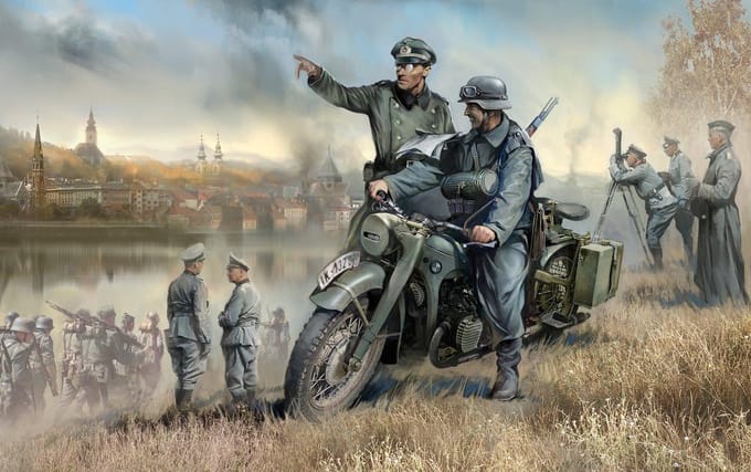 Zvezda Modelbouwpakket Militaire voertuigen - 3632 German R12 Heavy Motorcycle Single Plastic - 1:35 - Modelbouw