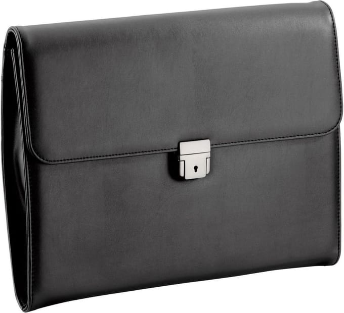 D&N Easy Business Conferentietas feingenarbtes PU mit Organizer 36 cm (schwarz)