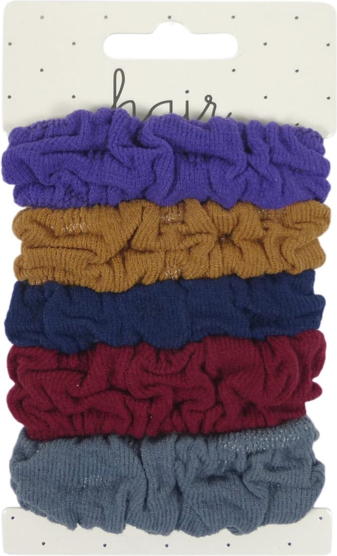 Nylon Elastiek Gerimpeld - Donkere Winter Tinten - 5 stuks