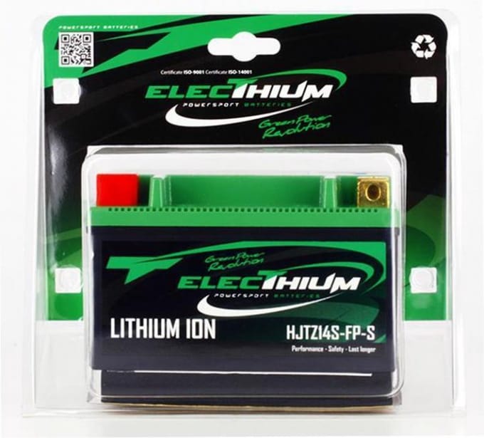 Batterie Lithium Electhium pour Scooter Sym 600 Maxsym 2014 à 2019 HJTZ14S-FP-S / YTZ14S-BS / 12.8V 4.5Ah Neuf