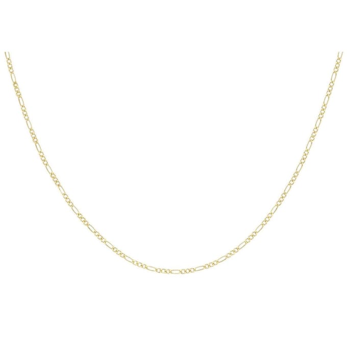 Lucardi Dames Ketting figaro diamond cut - 9 karaat - Ketting - Cadeau - 51 cm - Geelgoud