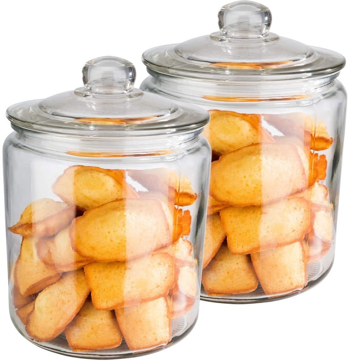 APS Classic Voorraadpotten van Glas - met Luchtdichte Deksel - Snoeppot - 4,0L - Set van 2