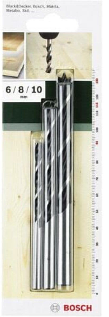 Bosch houtboren set -  6,8,10 mm