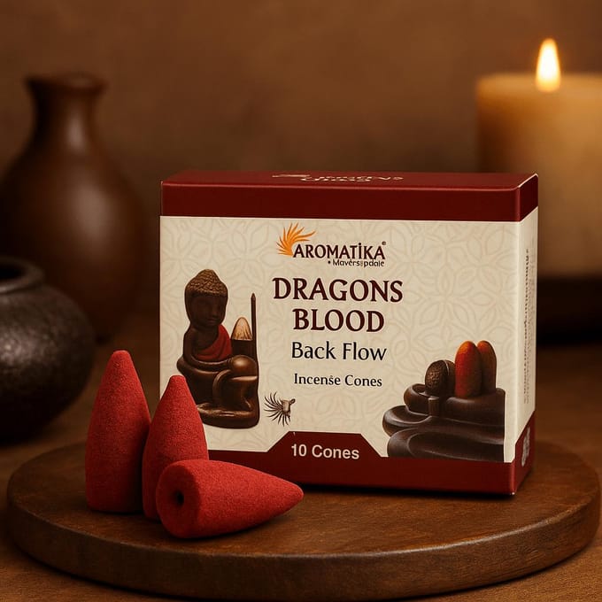 Cônes d'Encens à Refoulement Sang de Dragon Lot de 10 Aromatica