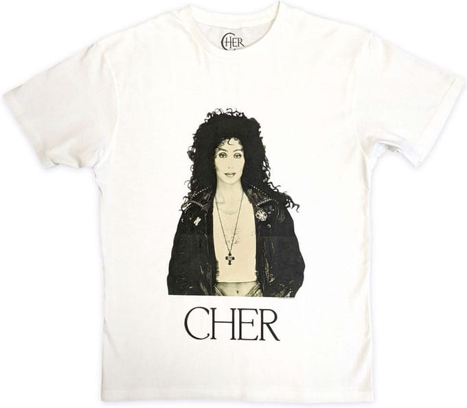 Cher - Leather Jacket Heren T-shirt - XL - Wit