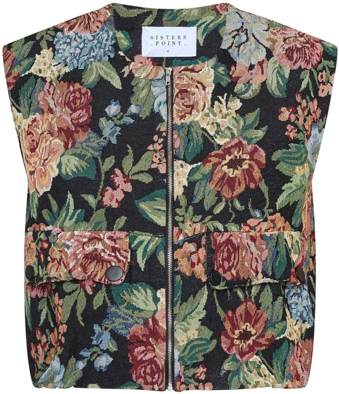 SisterS point Gilet N Garwin Ve 20177 L.flowerjacquard Dames Maat - S