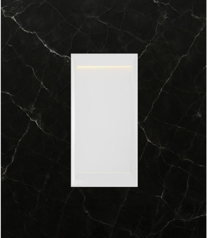 Hotbath &More BOX015FL inbouwnis 30x15x10cm zonder frame met verlichting mat wit