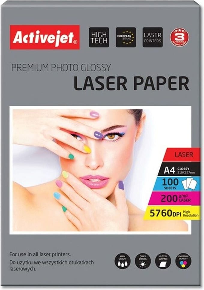 Glanzend Fotopapier Activejet AP4-200G100L A4 100 Lakens 21 x 29,7 cm