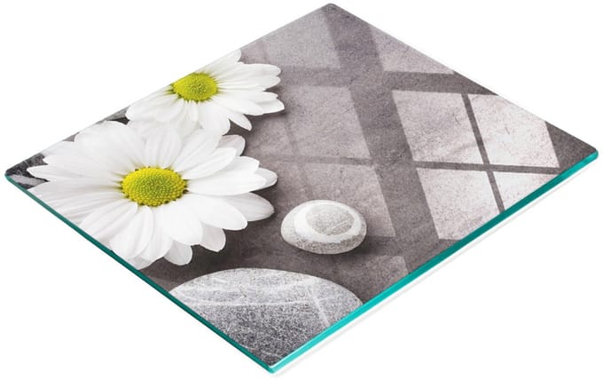 Gerbera decoratieve snijplank van gehard glas, 60x52 cm