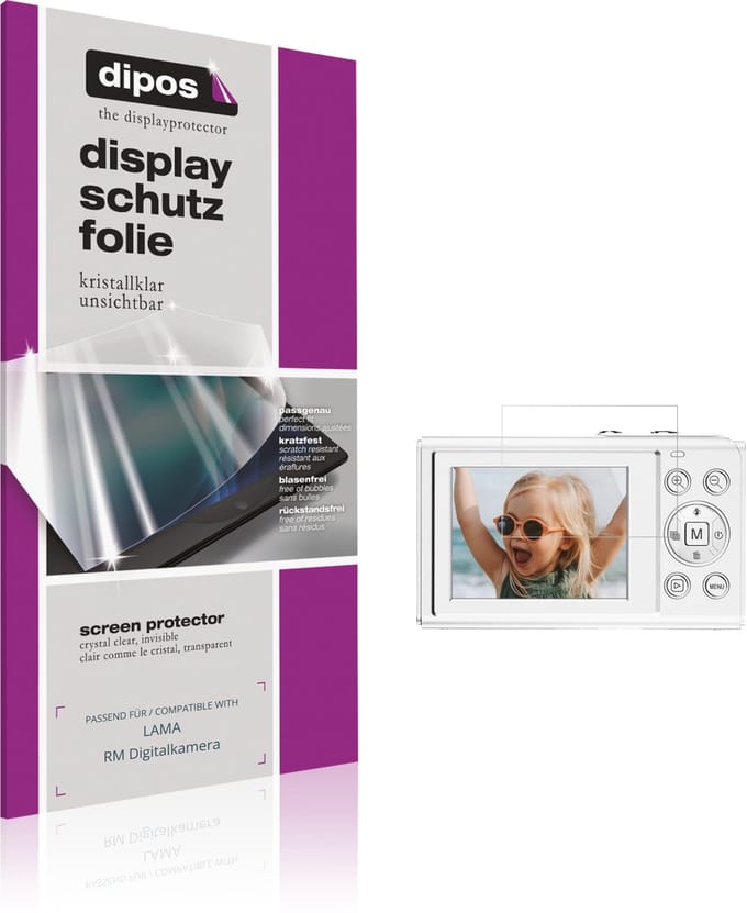 dipos – 4x Beschermfolie geschikt voor LAMA RM Digitalkamera | Krasbestendige & heldere Screenprotector Ultra-Thin