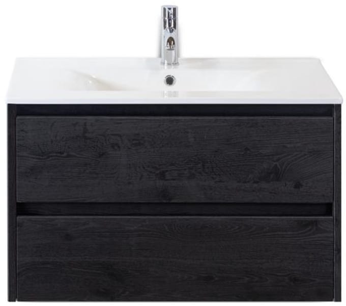 Dante Badmeubelset 80 cm - Black Oak - Keramische Wastafel Wit Enjoy