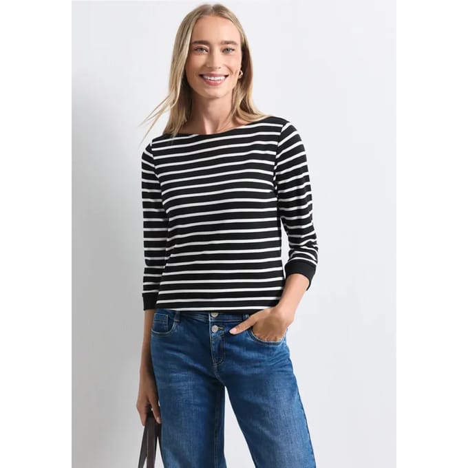 Shirt met 3/4-mouwen en een boothals