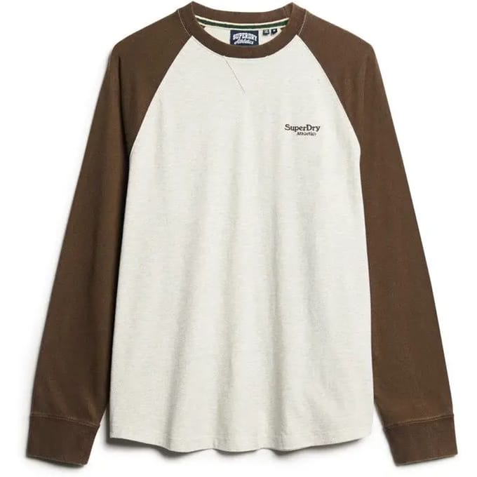 Superdry - Essential Baseballtop met logo en lange mouwen - Heren - Tops