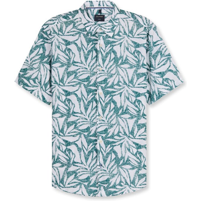 OLYMP Casual Overhemd, Regular Fit, Kent, Smaragdgroen