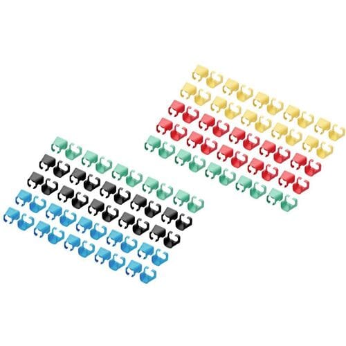 Digitus A-CC-M A-CC-M Gekleurde clips voor patchkabel Geel, Groen, Rood, Zwart, Blauw
