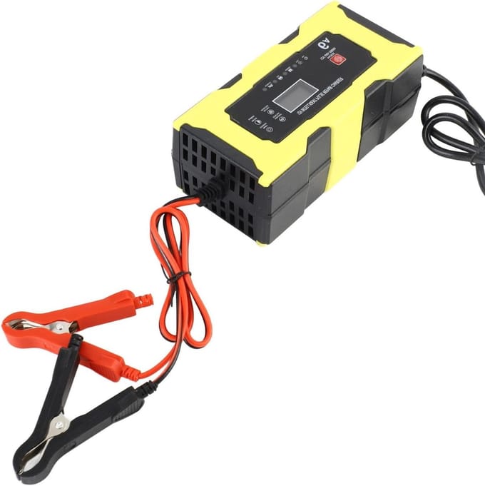 Acculader - Druppellader - Accu Onderhoud - LCD Display - 12V 6A - Geel