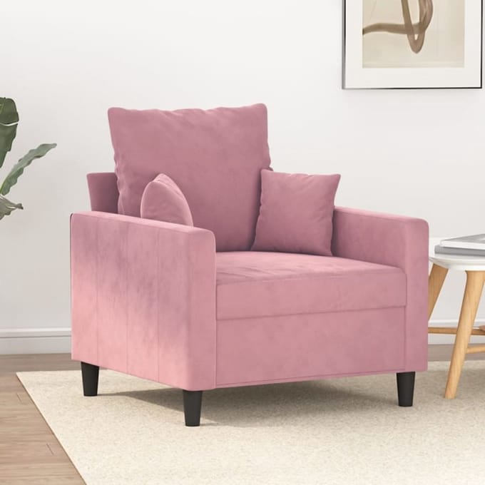 vidaXL - Fauteuil - 60 - cm - fluweel - roze
