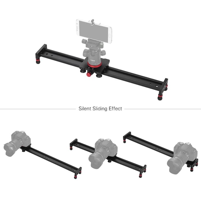 50cm/20inch Aluminiumlegering Camera Track Slider Video Stabilisator Rail voor DSLR-camera 30cm black