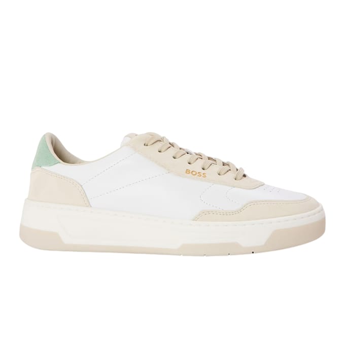 Boss Dames/Dames Baltimore Leren Lage Trainers (Wit)