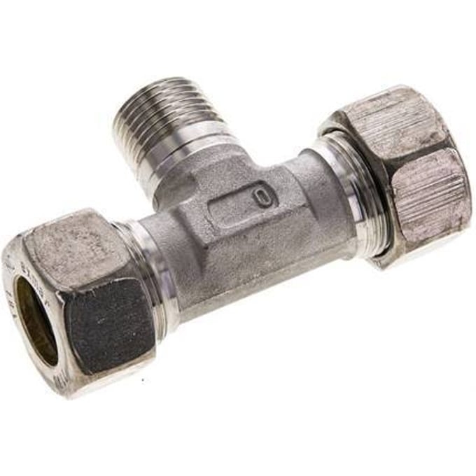 18L & R1/2'' RVS T-stuk Knelfitting Buitendraad 315bar ISO 8434-1