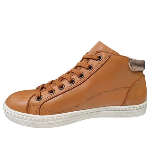Aqa Leren Cognac Dames Sneakers - Cognac - 36