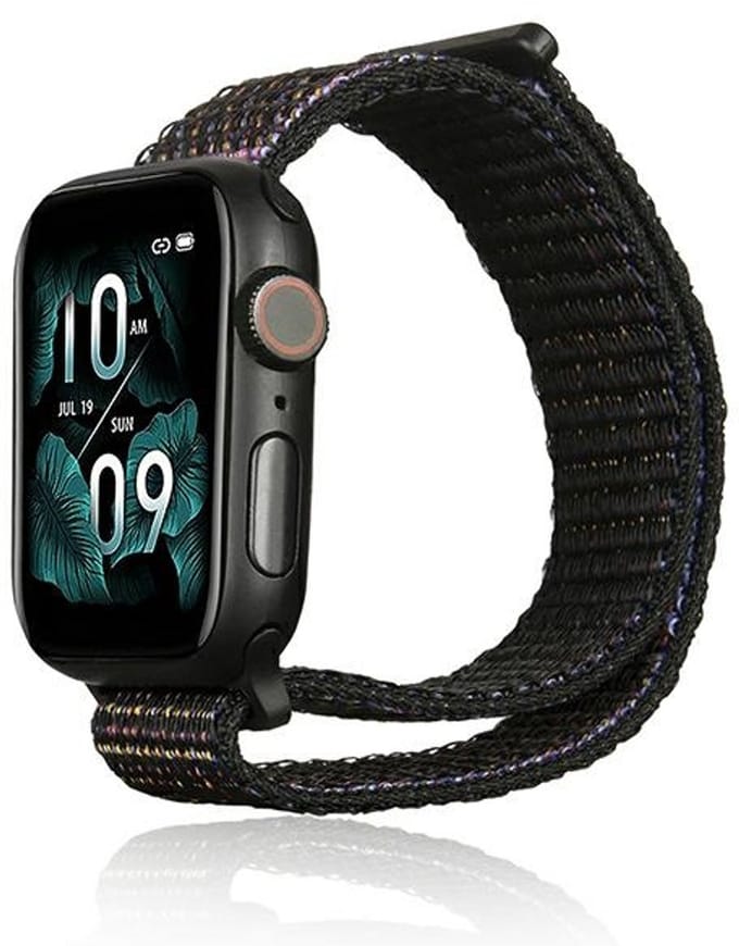 Beline Apple Watch Nylon band 38/40/41mm zwart/zwart