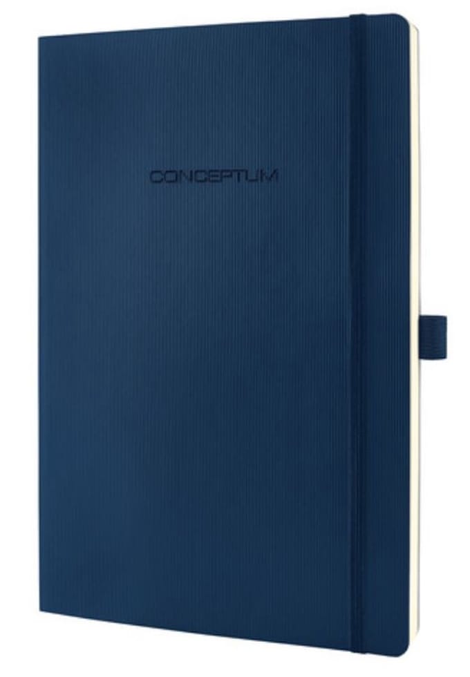 Sigel notitieboek Conceptum Pure A4 softcover blauw 194 pagina's 80 grams ruit