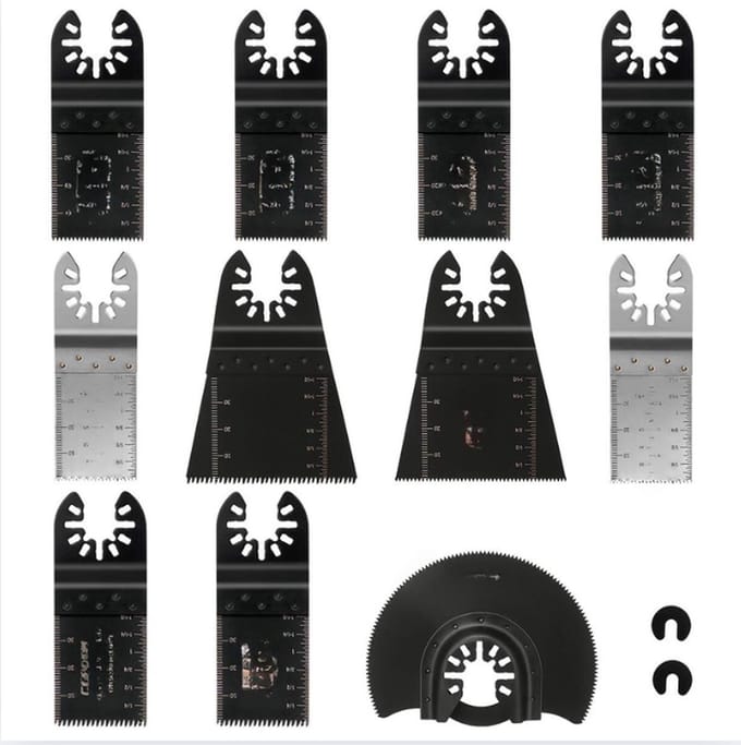 13-delige zaagbladenset, multifunctioneel gereedschap, accessoires, zaagblad, oscillerende accessoireset, multitool, mixmessen