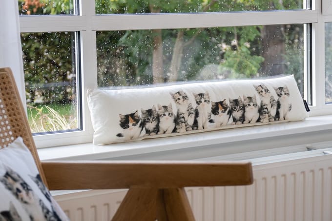 canvas tochtkussen kittens 20x90cm