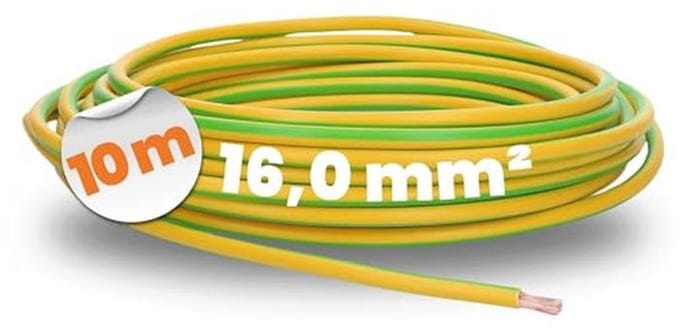 Aardingskabel 16 mm² 10 meter Groen-Geel - Flexibele Bedradingskabel
