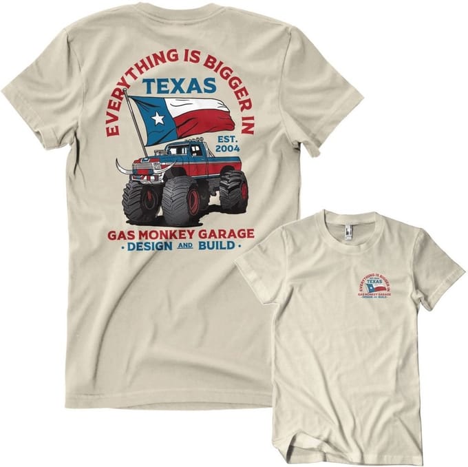 Gas Monkey Garage Everything Is Bigger In Texas T-shirt GMG-1-GMG101-H94-14
