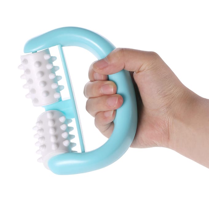 Handheld Volledig Lichaam Cellulitis Massage Cel Roller Massager Wiel Bal voor Nek Arm Been Pijnverlichting white