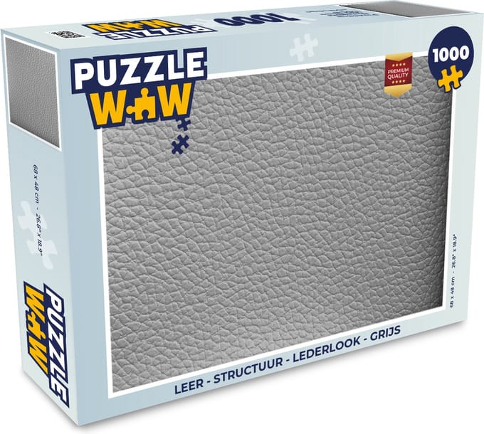 Puzzel Leer - Structuur - Lederlook - Grijs - Legpuzzel - Puzzel 1000 stukjes volwassenen
