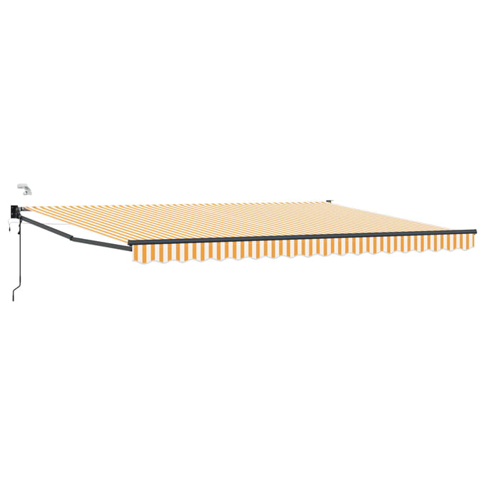 vidaXL - Elektrisch - Uitschuifbare - Zonneluifel - Geel - en - Wit - 4 - × - 3 - m