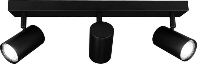 Ledvion LED Plafondspot Zwart 3-lichts Rechthoek GU10 3W koud wit