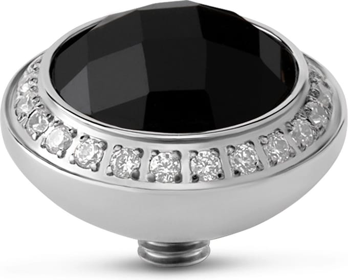 Melano Twisted Lush CZ Steentje Black Zilver