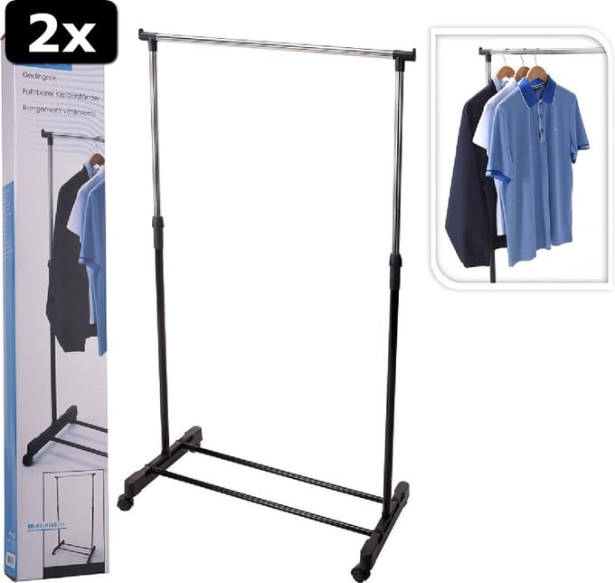 2x Kledingrek enkel 80x43x160cm
