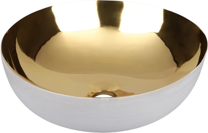 Differnz Shine waskom 40x40x13.5cm keramiek goud/wit