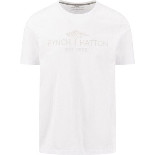 Fynch-Hatton T-Shirt Large Tone-on-Tone Front Logo Wit / male