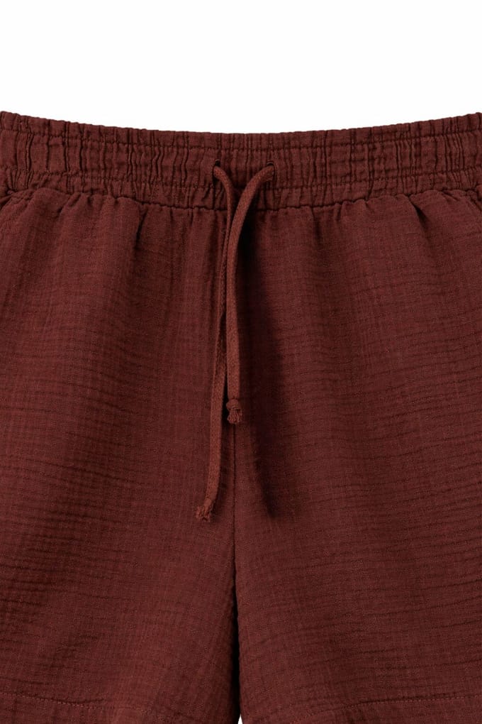 Hoge Taille Textuur Katoenen Shorts