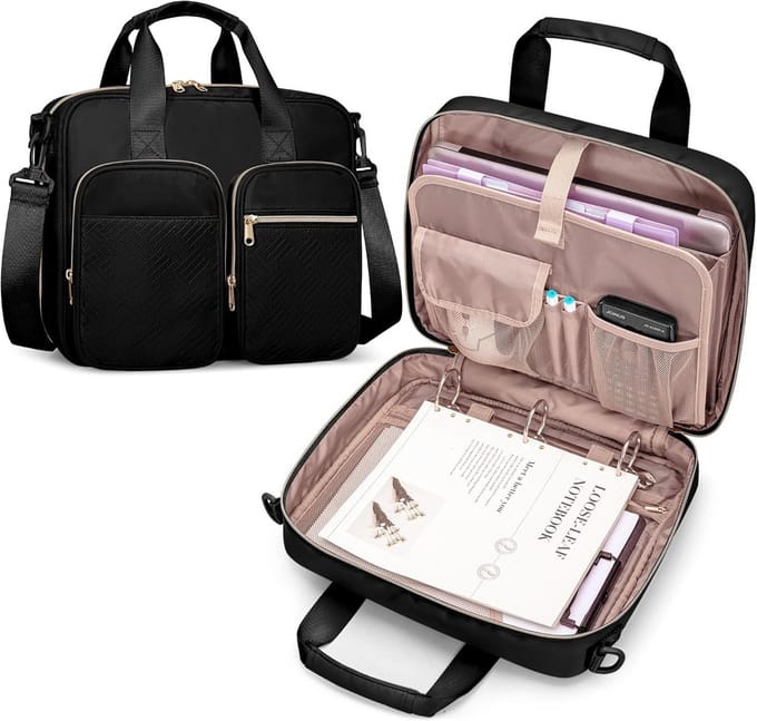3 ringen ritsmap organizer voor papier en laptops
