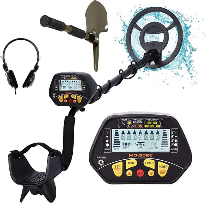 Metaaldetector - Verstelbaar 107/134cm - NL E-Handleiding - Metaaldetector voor kinderen & volwassenen - Ingebouwde pinpointer - Inclusief combi schep/pikhouweel & koptelefoon!